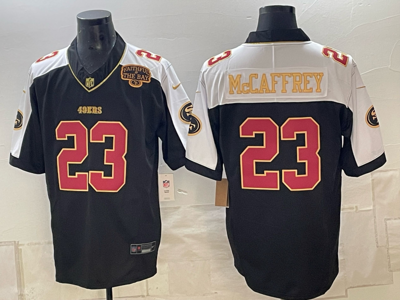 Men 2026 Nike San Francisco 49ers #23 McCaffery Black NFL Jersey 1025003->san francisco 49ers->NFL Jersey